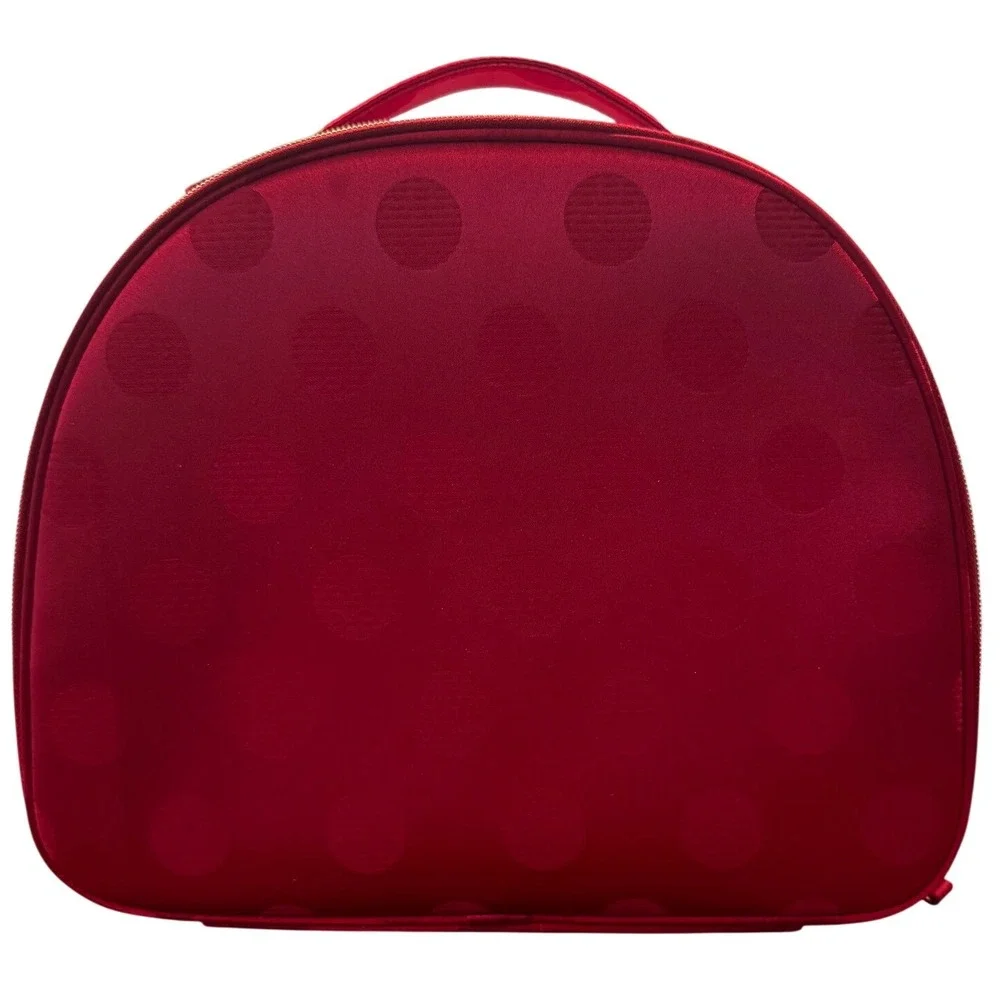 New! Holiday 2025 Estee Lauder Makeup Train Case Bag Double Zipper w/ Handle Red